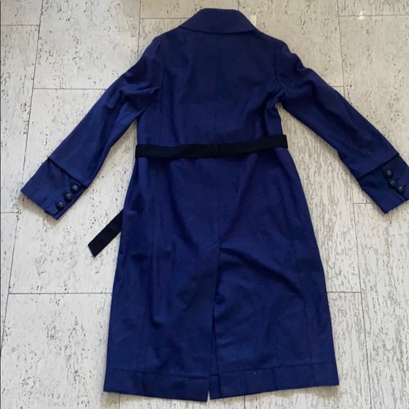 Navy Blue Military Style Wool Blend Coat - Picture 11 of 11